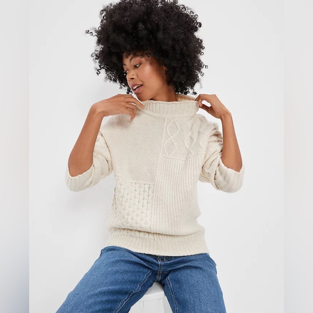 American Eagle Oversized Soft & Cozy Mixed Stitch Sweater - Picture 1 of 6